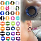 1pair Thin Flexible Silicone Ear Gauges Tunnels Plugs Ear Skin Earskin Earlets
