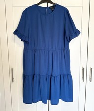 NEW LOOK - SIZE 18 - COBALT BLUE KNEE LENGTH TIERED DRESS - HANGS GREAT