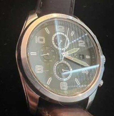 *NEW* Relic by Fossil  Men's Mahoney Quartz Metal and Leather ZR15863