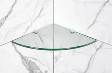 Anatolia Glass Corner Shelf 9 in. x 9 in. Tempered Glass .47 in thick wall shelf