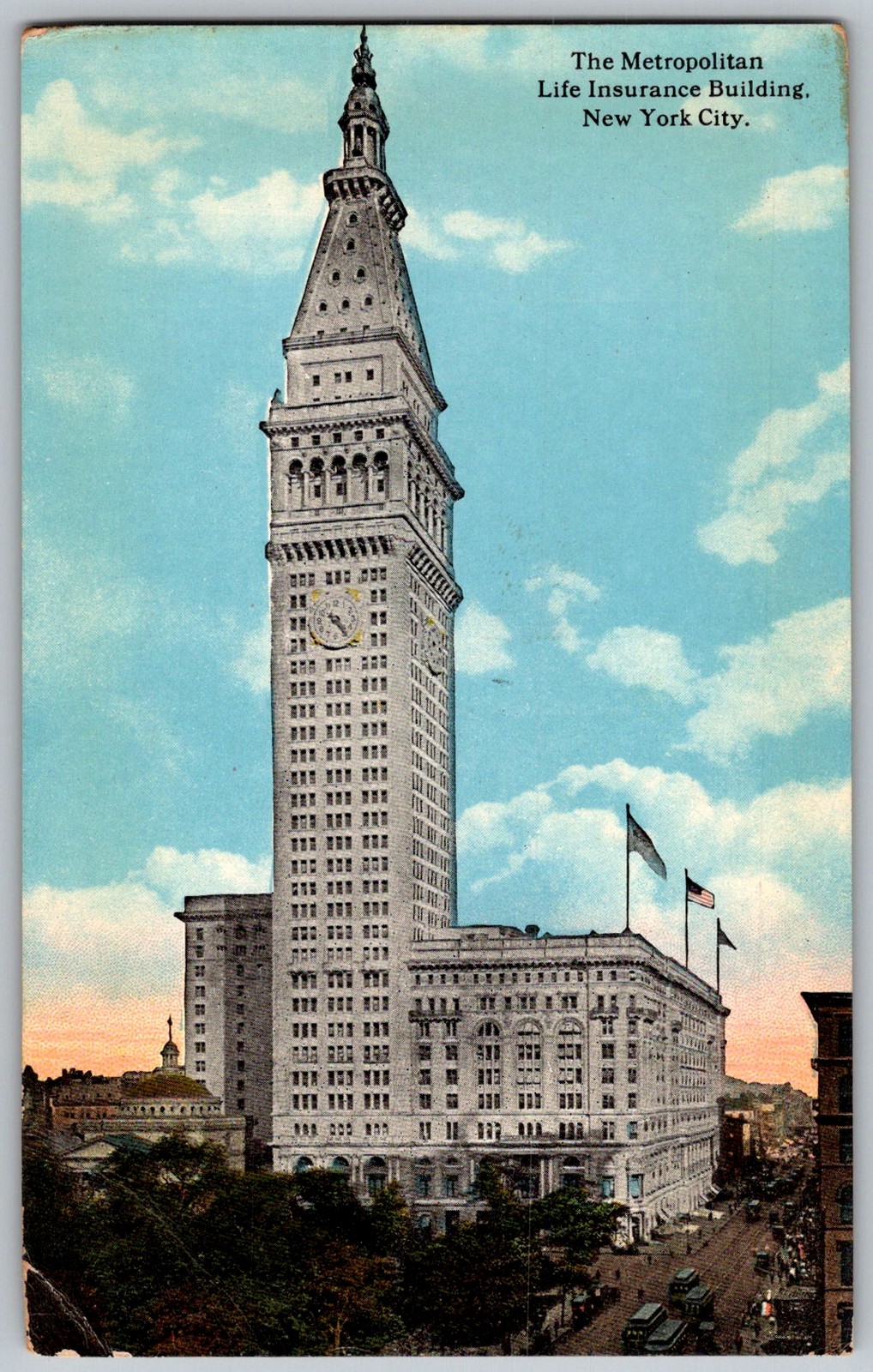 Antique Postcard Metropolitan Life Tower New York, NY 1910s