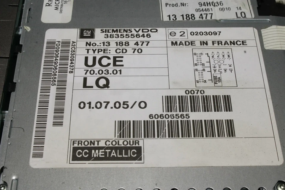 Opel Signum Vectra C CD70 CD 70 Navi Radio Navigation entheiratet 13188477 UCE - Bild 3 von 4