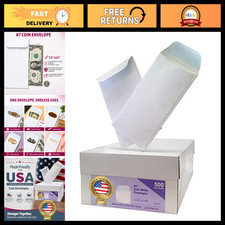 500 White Coin Envelopes 7 - Durable, Made in USA, Perfect for Shipping  Stora