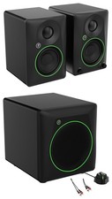 Pair Mackie CR3.5 3.5" Powered Studio Monitors Speakers w/ Tone Control 8" Sub