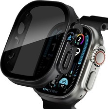 2 Pack Privacy Case for Apple Watch Screen Protector, Anti-Spy Tempered Glass Fi
