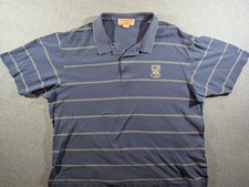 Tom Morris Polo Shirt Mens 2XL Blue Stripe Old Course St Andrews Scotland Golf