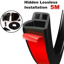 5M Soundproof Car Door Edge Trim Moulding Seal Strip Rubber Weatherstrip Strip M