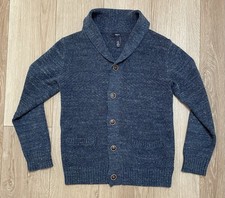 Gap Kids Boy  s Navy Heather Blue Knit Cotton Cardigan Sweater XL 11-12 
