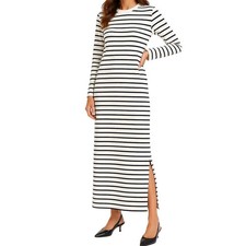 M POMANDER Place GIO Maxi WORN ONCE Soft Black White Slits NICE Dress