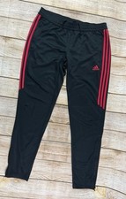 Women  s Adidas Tiro 17 Training Pants Black Pink Joggers CF3612 Size Large 16-18