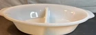 Fire King milk glass divided Oval baking dish #468 Vintage