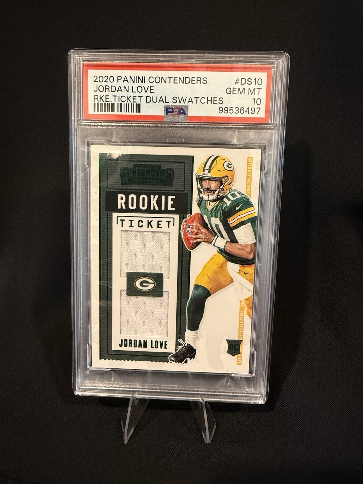 Jordan Love Panini Contenders Rookie Ticket Dual Swatches #DS10 Base