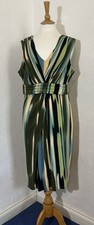 Planet Size 16 Dress Ruched Striped Part Lined Summer Holiday 1029