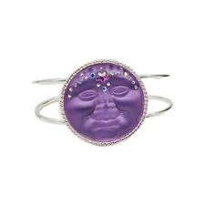 Kirks Folly Cuff Bracelet Venus Mystic Moonlight Seaview Moon Silver tone Violet