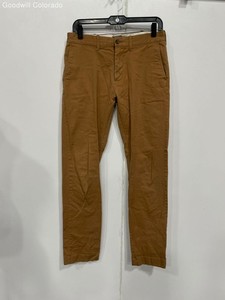J Crew Mercantile Flex Brown Solid Pants Flat Front Casual W29 L32