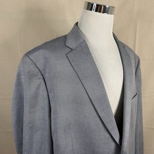 Jos A Bank 52R Tailored Fit Sport Coat Cotton Wool Gray Two Button Double Vented
