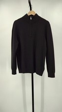Quince Women Mongolian Cashmere Quarter Zip Sweater Black Sleeved Top M