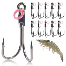 20pcs Double Fishing Hooks Live Shrimp Hook Baitholder Shrimp Walker Hooks baiti