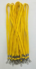 2,000 Yellow Lanyards Bulk Case 3/8" Swivel J-Hook Clip ID Badge Holder Event