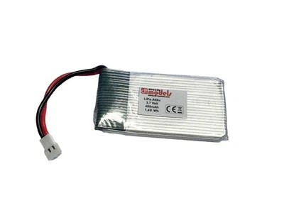 DF MODELS LiPo Akku 3,7 Volt - 400mAh - 1,48Wh 50x28x4 mm, JST XH2.54 2-Pin, Walkera Plug
