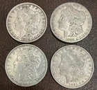Lot Of 4 Morgan silver dollars 1879 1890 O 1921 D X 2, See Photos