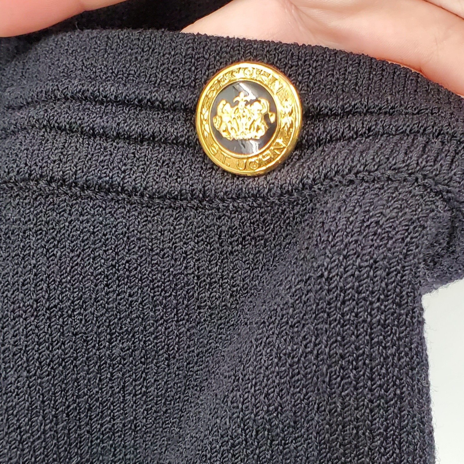 St. John Basic Black Gold Hardware Wool Santana K… - image 3