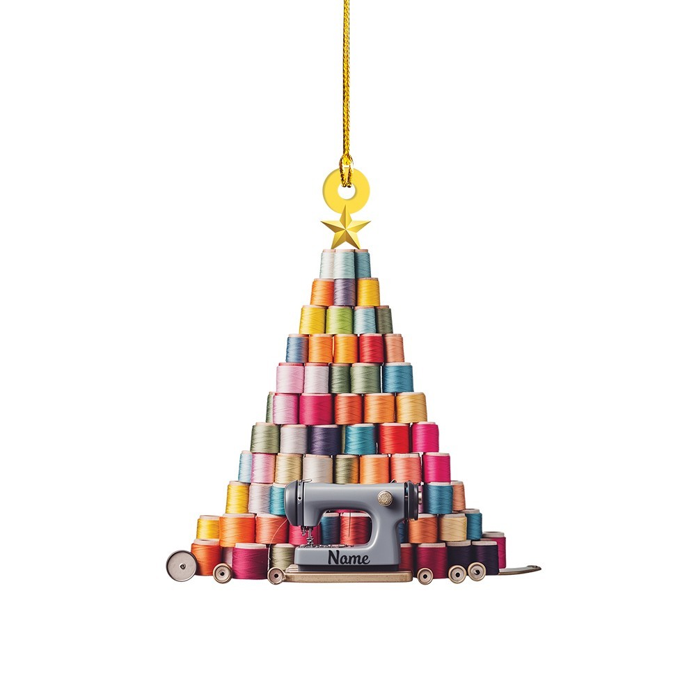 Personalized Sewing Machine Christmas Ornament Sewing Thread Ornament Gift Decor