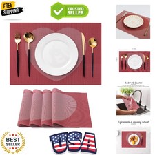 Placemats Set of 4 Washable Indoor/Outdoor Vinyl Place Mats for Dining Table ...