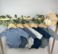 Next Baby Boys Preloved Set Of 5 Blue Long Sleeve Vests First Size