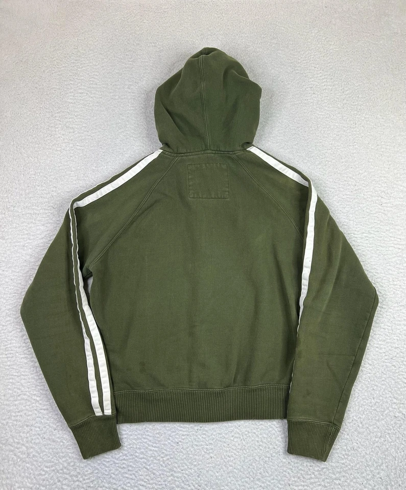 Sudadera con Capucha Ditch Plains Para Hombres Mediana Verde Cremallera Completa Parche Montauk Sudadera Raglán Foto 2 de 4