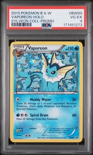 2013 POKEMON BLACK & WHITE PROMO SYLVEON COLLECTION #BW89 VAPOREON-HOLO PSA 4