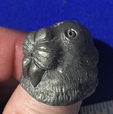 Vintage 1980's Walrus Head Pewter Thimble - Ocean Marine Sea Life Spoontiques