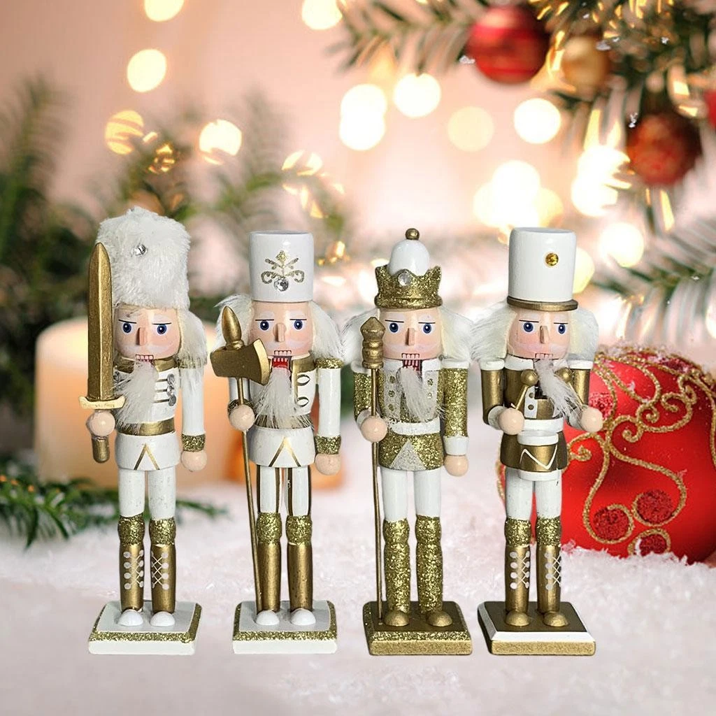 4x Nutcracker Figure Classic Nutcracker Soldier Model for Party Decorative