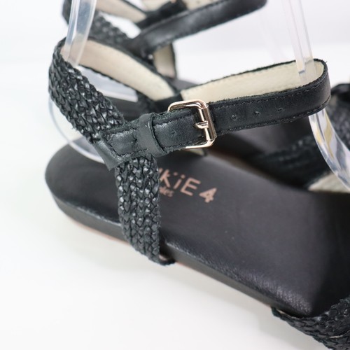 Frankie 4 Womens JAY Sandals Size 7 37.5 All Black Leather Flat Adjustable Strap - Bild 8 von 20