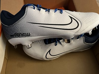 Nike Womens Metal Softball Cleats Hyperdiamond 4 Pro Navy and White Size 9.5 NIB