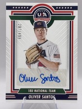 2022 Panini Stars & Stripes-OS Oliver Santos Signatures Blue Ink #/499