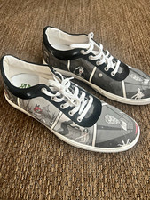 Red Needle Comic Book Print Canvas Sneakers E...