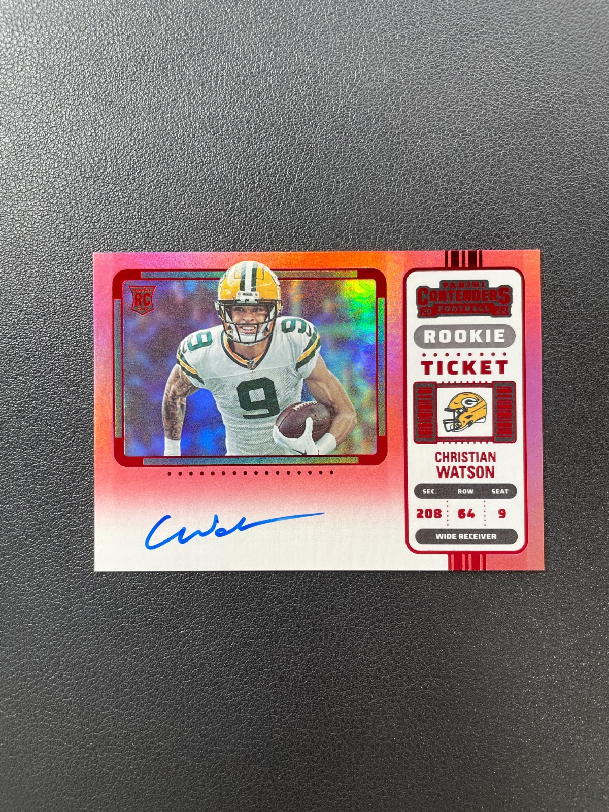 2022 Contenders Football Christian Watson Rc Rookie Ticket Auto V Red Zone BJLZH