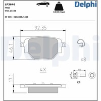 Delphi BremsbeläGe Bremsbelagsatz Hinten FüR Opel Corsa F Peugeot 208 Ii Ub_
