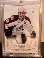 2013-14 National Treasures Gabriel Landeskog Century Materials Jersey Prime /50