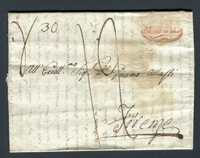 MODENA AND PARMA (B4506) letter with text ann. red REGGIO of 1833 for Florence