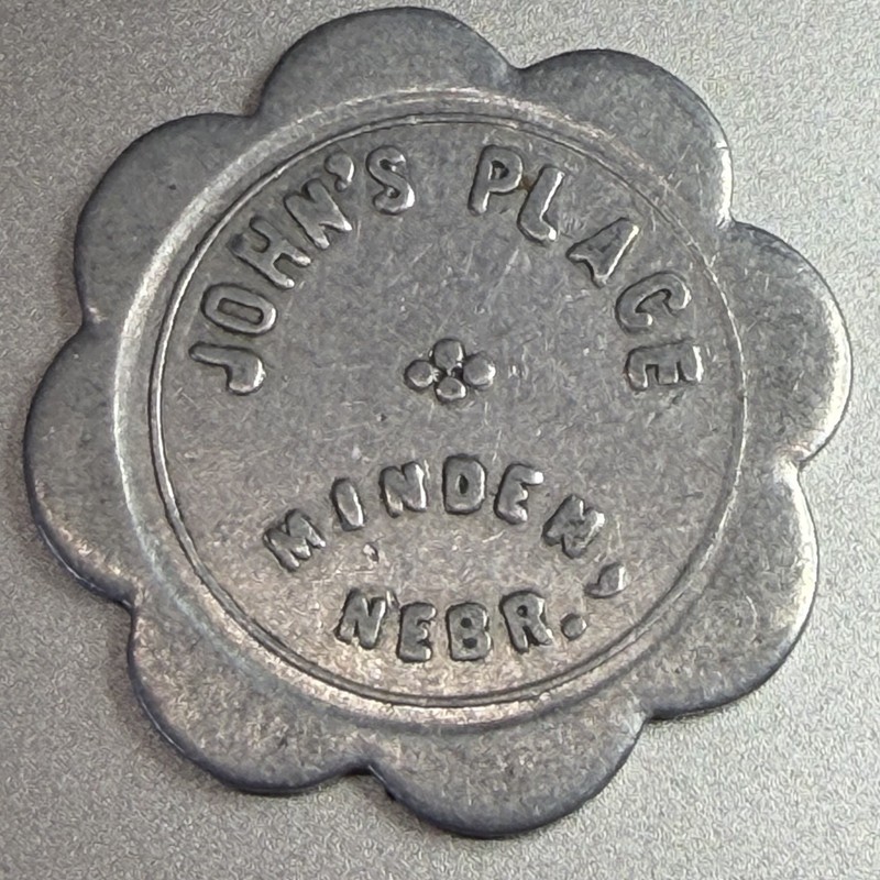 Nebraska, Minden John's Place 10¢ Aluminum Good For Token 482153