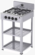Cucina Portatile Fornello Campeggio STAYLUX a Gas 4 fuochi 60cm Inox CUCINOTTO-G
