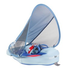 Mambobaby Baby Float with Canopy Tail Non-Inflatable Blue 3-24 Months