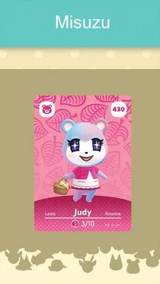 MARKENLOS Animal Crossing Amiibo Nfc Karte weiß #431 Misuzu / Judy