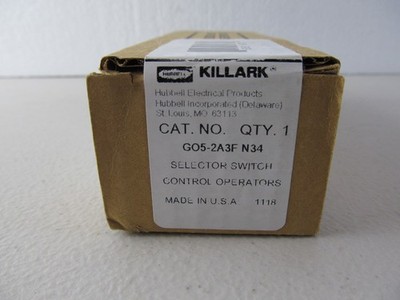 Hubbell Killark GO5-2A3F-N34 Selector Switch G05-2A3F N34 600VAC 10A New in Box