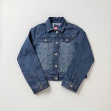 The Children's Place Girls Blue Denim Jacket 10/12 Button Closure Pockets