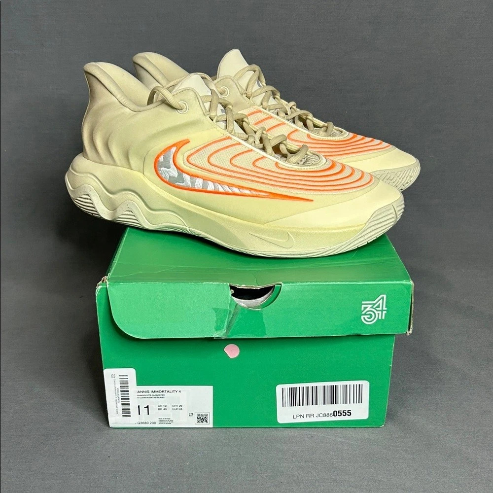 MENS GIANNIS IMMORTALITY 4 BASKETBALL SNEAKER Khaki and‎ Orange Mens 11 Nike Giannis Immortality 4 Light Khaki Alabaster Total  main image 2