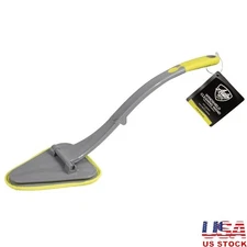 Reusable Microfiber Windshield Cleaner Tool W/ Pivoting Head 19 Inch Long Reach