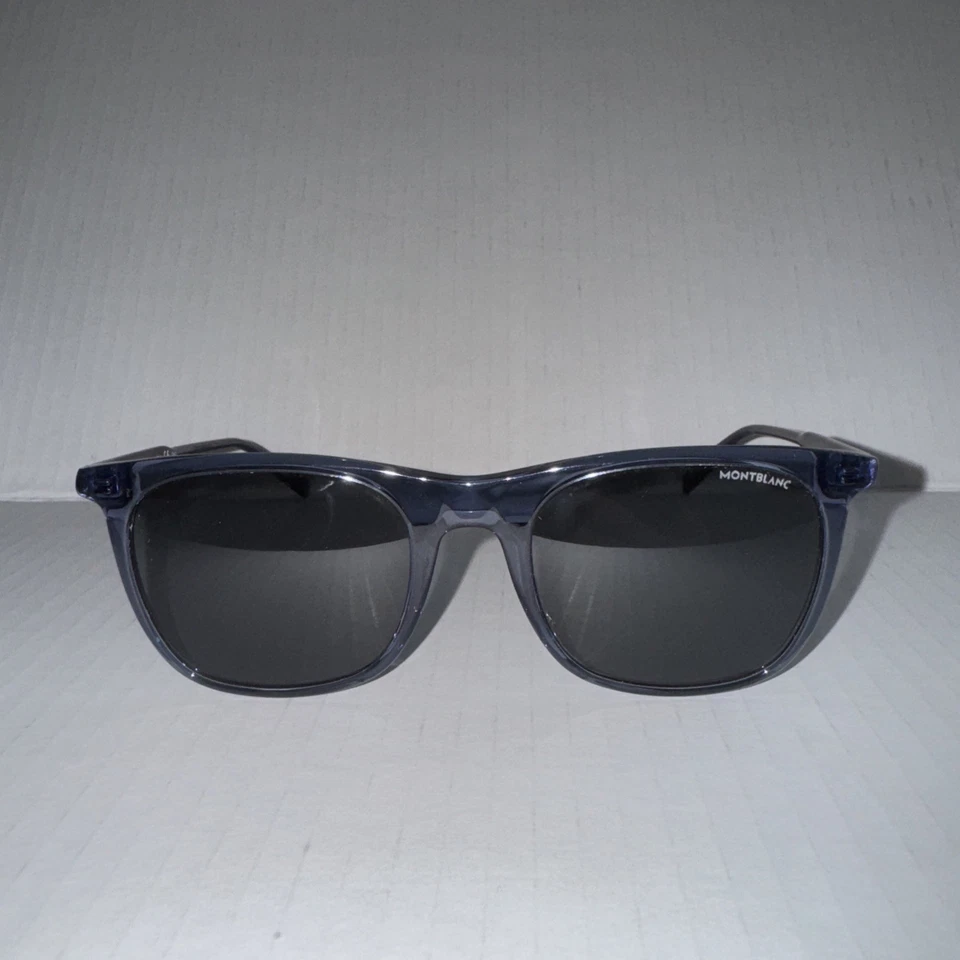 Gafas de sol MONTBLANC cuadradas/rectangulares azules grises gafas de lujo MB0008S Foto 2 de 4